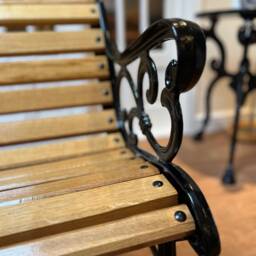 Fully Restored Cast Iron Garden Bench With Oiled Oak Slats - thumbnail 3
