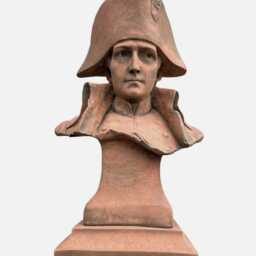 Napoleon Bust Sculpture in Terracotta Red Stone Garden Statue Made England Bonaparte - thumbnail 2