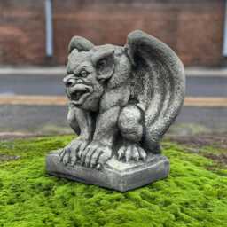 Handmade Gargoyle Statue Stone Home Guardion Figurine Cement Demon Decoration Outdoor Figure Front Door Ornament Large Art - thumbnail 3