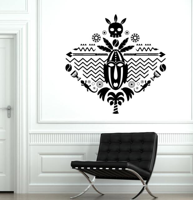 Wall Decal African Mask Symbol Skull Tribal Cool Mural Vinyl 1723Dz - image 1