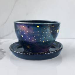 Galaxy Planter With 22K Gold By Naomi Singer Of Modern Mud