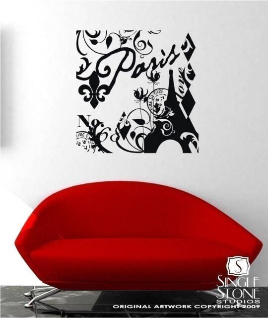 Paris in Love Wall Decal Eiffel Tower, French Home Decor - image 1