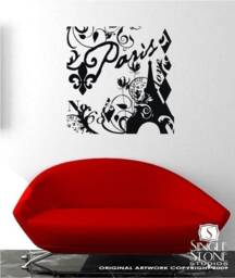 Paris in Love Wall Decal Eiffel Tower, French Home Decor