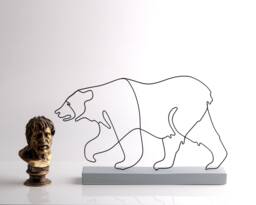 Handmade Wire Bear Sculpture Abstract Metal Art, Home Decor - thumbnail 1