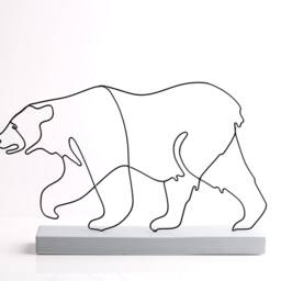 Handmade Wire Bear Sculpture Abstract Metal Art, Home Decor - thumbnail 2