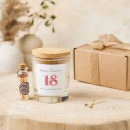 Personalised Birthday Gift For Daughter Scented Candle Set With Name Age Her Wooden Lid Keepsake 16Th 18Th 20Th 21st Present - thumbnail 3