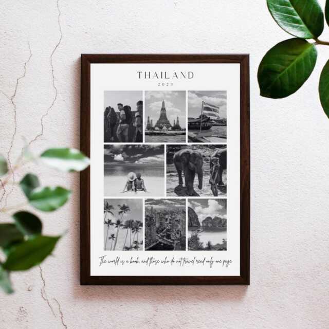 Holiday Photo Collage, Travel Gift, Adventure Wall Art, Personalised Custom Print - image 1