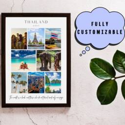 Holiday Photo Collage, Travel Gift, Adventure Wall Art, Personalised Custom Print - thumbnail 3