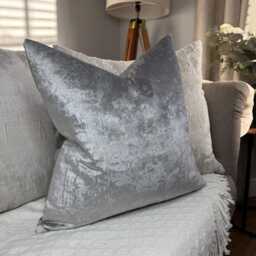 stunning Velvet Cushion Cover Blue Grey Pillow Cover, Lumbar 20 - thumbnail 4