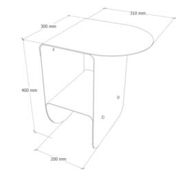 Matte Orange Metal Bedside Table, Modern Colorful Nightstand, Small Coffee Industrial End Table For Bedroom - thumbnail 4