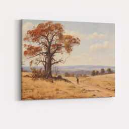 Rustic Countryside Gum Tree Golden Fields Landscape Canvas Wall Art Print Decor Picture Ready To Hang - thumbnail 4
