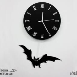 Halloween Bat Swinging On Moon - Wall Clock With Pendulum Clock Unique Decor Gift Idea - thumbnail 3