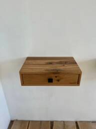 Rustic Floating Nightstand With Drawer White Oak Farmhouse Bedside Table For Bedroom Mid Century Funky Side Wooden