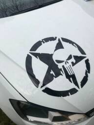 Large 20 X Inch Punisher Skull Van Car Hood Bonnet Side Sticker Decal Wall Art Graphic Home Decor Window Door - thumbnail 1