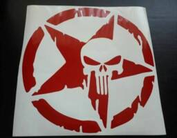 Large 20 X Inch Punisher Skull Van Car Hood Bonnet Side Sticker Decal Wall Art Graphic Home Decor Window Door - thumbnail 2