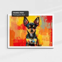 Chihuahua Abstract Painting Framed Poster Print & Canvas Wall Decor Art Bar Kitchen Room Dog Gift Idea Pet - thumbnail 3