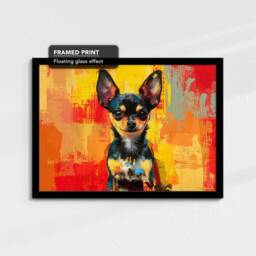 Chihuahua Abstract Painting Framed Poster Print & Canvas Wall Decor Art Bar Kitchen Room Dog Gift Idea Pet - thumbnail 2