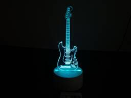 Personalised Guitar Night Light - Fender Stratocaster Led Light Boys Bedroom Girls For Kids