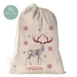 Personalised Xl Drawstring Christmas Sack/Stocking. Deer Stag ..xmas Present Sack Gift Bag.. Unisex - thumbnail 3
