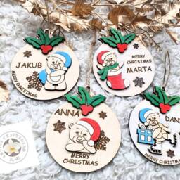Personalised Name Christmas Bauble, Ball Tree, Xmas Tree Decor, Merry First Baby, Bauble For Kids - thumbnail 3