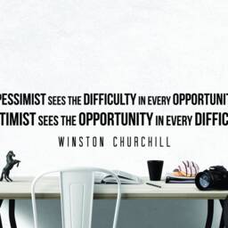 Optimism Vs Pessimism Wall Decal - Churchill Quote Classroom Office Mindset Decor - thumbnail 2