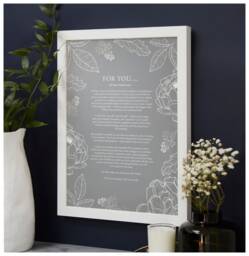 Your Favourite Poem Lyrics Words Personalised Print. Floral Poster A4, A3. Custom Made Wedding Anniversary Funeral Reading Gift - thumbnail 1