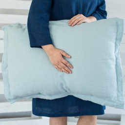 Linen Cushion Cover/24 Colors Oxford Style Natural Pillow Case Pre-Washed Throw - thumbnail 2