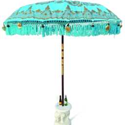 Bali Elephant Parasol Base With Drinks Table, Decorative Terrazzo Stand - thumbnail 4