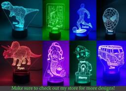 Personalised Animal Night Light -Lion - Children's Kids Bedroom Boys Room Led Girls Birthday Gift - thumbnail 4