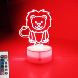 Personalised Animal Night Light -Lion - Children's Kids Bedroom Boys Room Led Girls Birthday Gift - thumbnail 2
