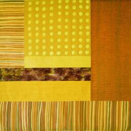 Yellow Silk Quilt Art Japandi Fiber Wall Hanging - 54x56 - thumbnail 2