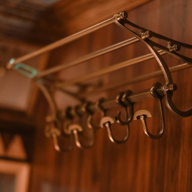 French Coatrack/Luggage Rack/Train Wall Mounted Rack Vintage