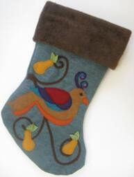 "Luxury Christmas Stocking""Partridge in A Pear Tree" - thumbnail 1