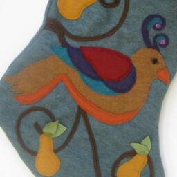 "Luxury Christmas Stocking""Partridge in A Pear Tree" - thumbnail 2