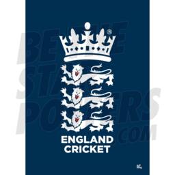 England Cricket Navy Crest Poster - Officially Licensed Product A4/A3 A2 + Framed Options - thumbnail 1