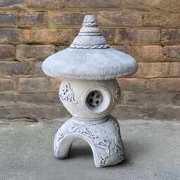 Japanese Stone Pagoda Lantern Concrete Statue Outdoor Zen Sculpture Oriental Ornament Handmade Yard Lover Gift - thumbnail 2
