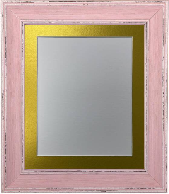 Scandi Pink Photo Frame Oak Wood With Gold Mount - image 1