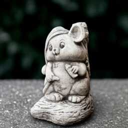 Christmas Mouse Statue Concrete Animal Sculpture Stone Figurine Outdoor Wildlife Decor Handmade Art Mouse Lover Gift Yard - thumbnail 1