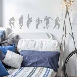 Sports Wall Stickers Set Of 6 - Sportsmen Silhouette Decals For Boys Room Gym Decor Kids Art Athlete Vinyl - thumbnail 2