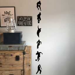 Sports Wall Stickers Set Of 6 - Sportsmen Silhouette Decals For Boys Room Gym Decor Kids Art Athlete Vinyl - thumbnail 1