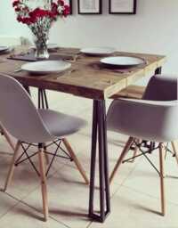 Table & Bench Set, Industrial Table Bench, Rustic Kitchen Table, Dinning Table, Bench, Reclaimed Dinning - thumbnail 1