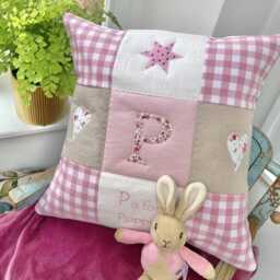Beatrix Potter Alphabet Nursery Cushion - Personalised Baby Gift - thumbnail 2
