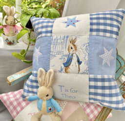 Beatrix Potter Alphabet Nursery Cushion - Personalised Baby Gift