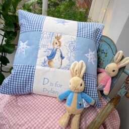 Beatrix Potter Alphabet Nursery Cushion - Personalised Baby Gift - thumbnail 3