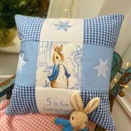 Beatrix Potter Alphabet Nursery Cushion - Personalised Baby Gift - thumbnail 2