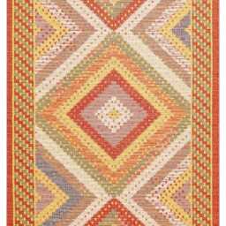 Cotton Turkish Kilim Rug Recycled Bohemian Flatweave Carpet - thumbnail 3