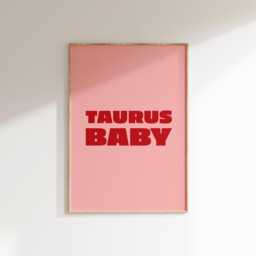 Taurus Baby Print Retro Star Sign Astrology Poster - thumbnail 1