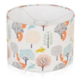 Childrens Forest Scene Hares/Squirrels Orange/Yellow Lampshade , Table Lamp Pendant Shade