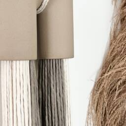 Ceramic Fiber Wall Hanging Modern Textile Art, Taupe Decor - 50 - thumbnail 4