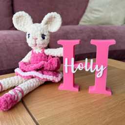 Personalised Name & Initial Decoration, Letter Nursery Decor, Gift Keepsake - thumbnail 3
